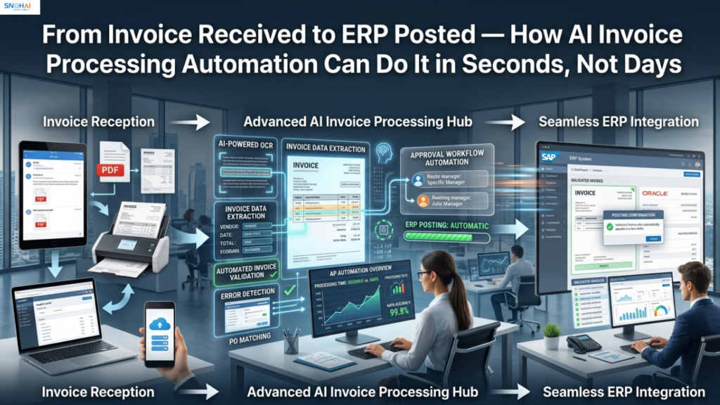 From Invoice Received to ERP Posted — How AI Invoice Processing Automation Can Do It in Seconds, Not Days 