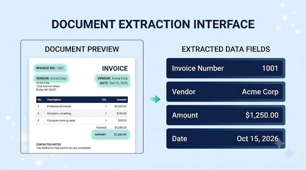 AI-native document extraction dashboard representing modern IDP platforms.