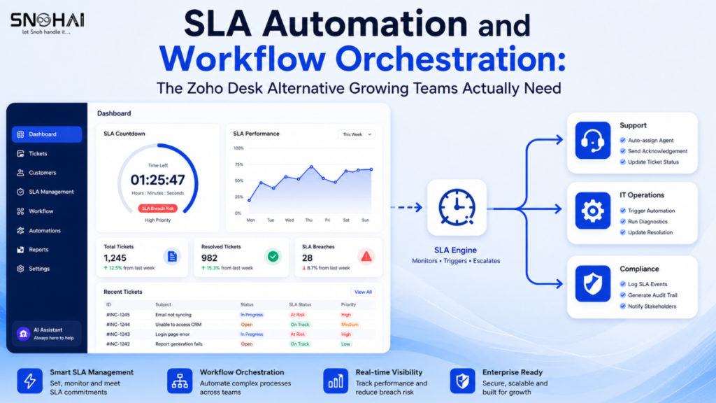 SLA Automation and Workflow Orchestration: The Zoho Desk Alternative Growing Teams Actually Need